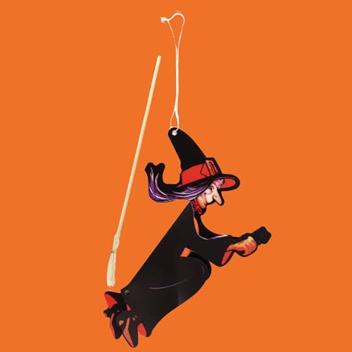 Halloween Hanging Honeycomb Witch Decorations - Orange, 12 Inches