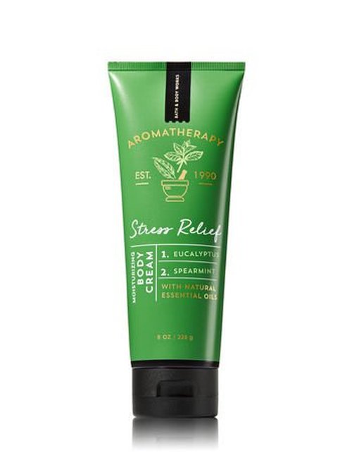 Bath Body Works ~ Aromatherapy ~ Stress Relief - Eucalyptus & Spearmint ~ Bundle ~ Body Wash & Foam Bath 10oz. & Body Cream 8 oz