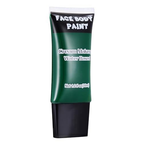 Green Face Paint Kit - Cream Water-Based Body & Stage Makeup for Halloween & Costume Looks