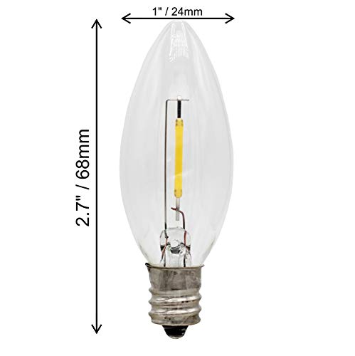 25-Pack LED Replacement Bulbs for Candle Lamps - 7W Equivalent, Clear, E12 Base - Steady Burn, 120V - Variation of THIS listing