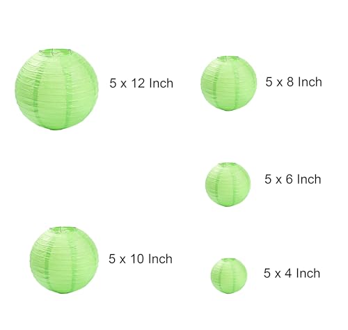 Fruit Green Paper Lanterns Set - 25 Decorative Hanging Ball Lanterns for Party & Wedding