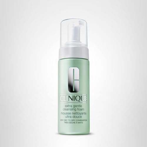 Clinique 3-Step Extra Gentle Mild Cleansing Foam Face Cleanser | For Dry + Sensitive Skin | Non-Irritating, Cleansing + Comforting, 4.2 Fl Oz