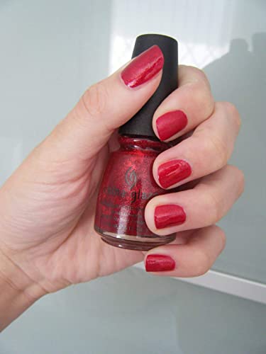 Red Glitter Nail Polish - Long Lasting, Quick Dry, Chip Resistant