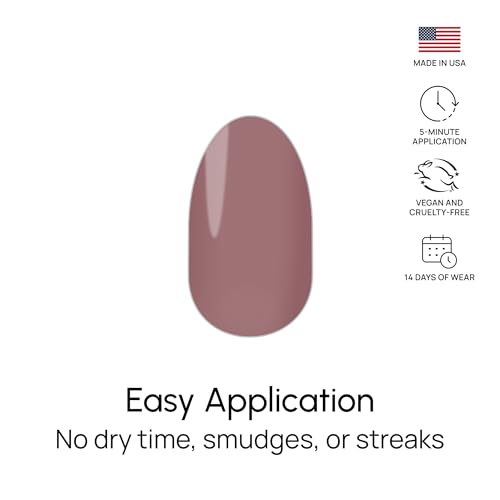 Macaron Sheer Deep Mauve Nail Strips - Double-Ended Gel Manicure Set