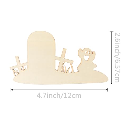 Unfinished Wooden Tombstone Cross Decor Set for Halloween & Holiday Parties - 20 Pcs