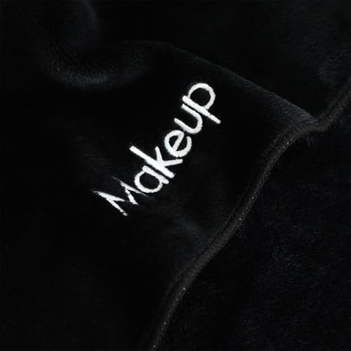 Makeup Towels Pack of 6 - Ultra Soft Microfiber Face Washcloths for Makeup Removal - Black Variation