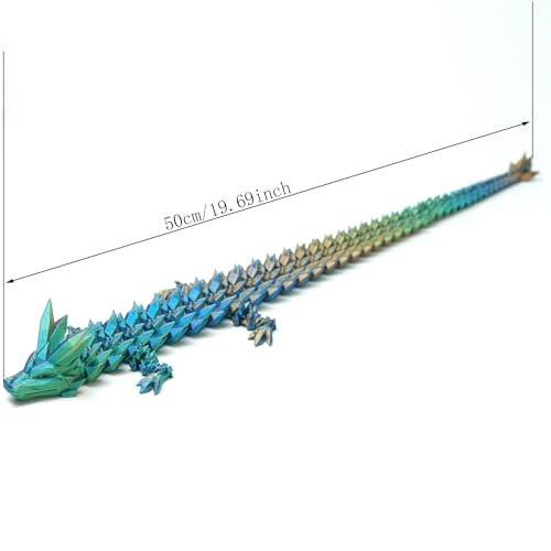 20-Inch 3D Printed Crystal Dragon Figurine - Fantasy Home Decor Gift