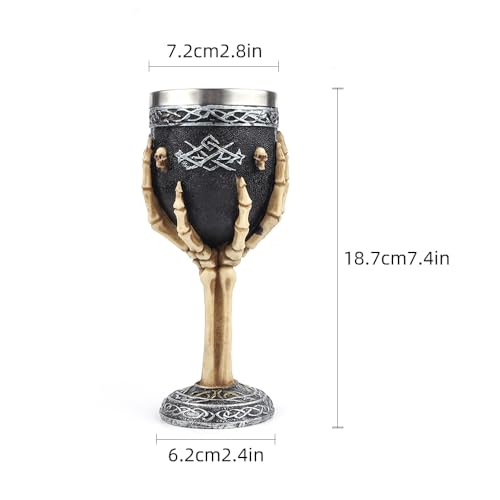 Skeleton Chalice Wine Goblet - Stainless Steel Skull Drinkware with Fingers Variation