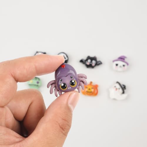 8 Pcs Halloween Refrigerator Magnets - Cute 3D Resin Ghost Pumpkins Bats