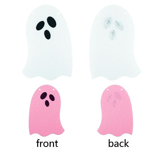 Halloween Ghost Garland Set - Felt Ghost Banner for Haunted House Decorations, Indoor & Outdoor