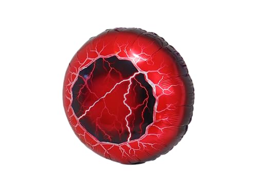 Upside Down Red Portal Eyeball Balloons for Stranger Things Party - Creepy Lightning Design, 6 Pack