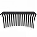 6ft Black and White Striped Spandex Tablecloth Halloween Decoration - Variation 1