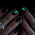 CurvLife Short Square Halloween Glow-in-the-Dark Press On Nails - Phantom Nebula Variation