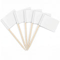 White Toothpick Flags for Food Labels & Cake Toppers - 100pcs