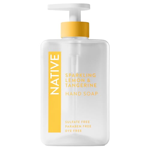 Native Liquid Hand Soap - Sparkling Lemon & Tangerine, 13 oz Bottle, Non-Drying & Plant-Based