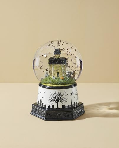 Lenox Haunted Village Light-Up Snow Globe - Water Globe Halloween Decor