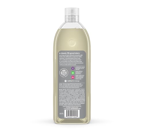 Method Premium Gel Hand Wash Refill, Vetiver + Amber, Recyclable Bottles, 34 fl oz (Pack of 4) (Packaging May Vary)