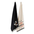 Halloween Spooky Kitchen Towel Set Bats & Ghosts - 2 Cotton Dishtowels 18x28