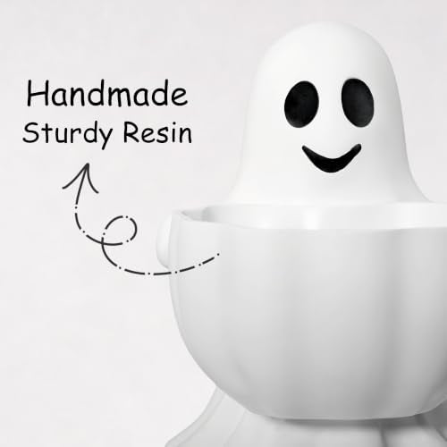 Halloween Ghost Candy Bowl - Cute Resin Snack Holder for Treats & Decor