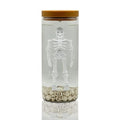 Skeleton Water Lamp - Creepy Horror Skeleton in Jar with Skulls, White - Halloween Decor & Collector Gift