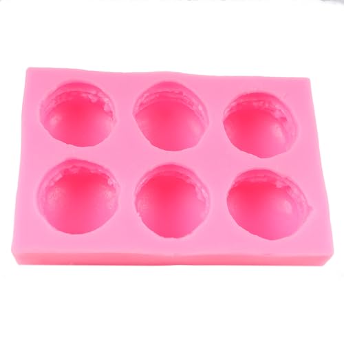 6-Cavity Macaroon Silicone Mold for Cake Decorating - Style A