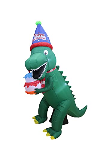 Birthday Party Decorations Bundle with Inflatable Dinosaur & Cake Set