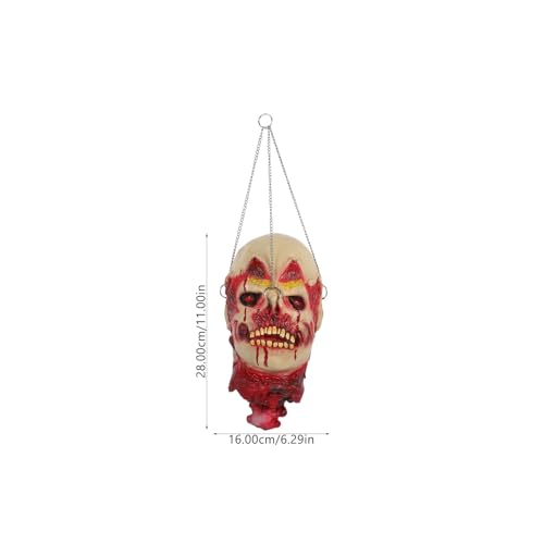 Realistic Hanging Severed Zombie Head Prop for Halloween Decorations