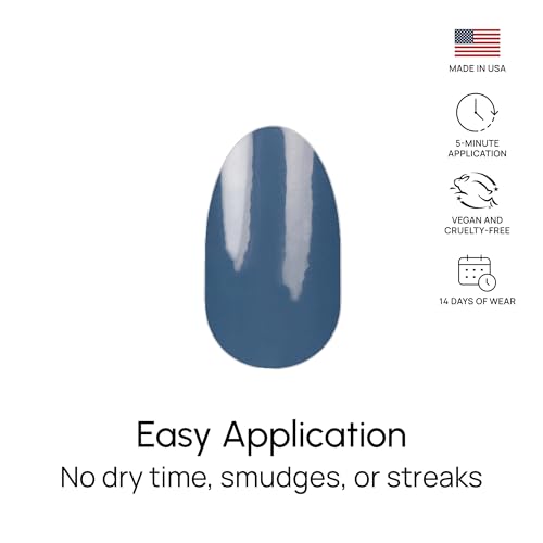 Slate of Mind Double-Ended Nail Polish Strips - 16 Long-Lasting Blue-Gray Manicure