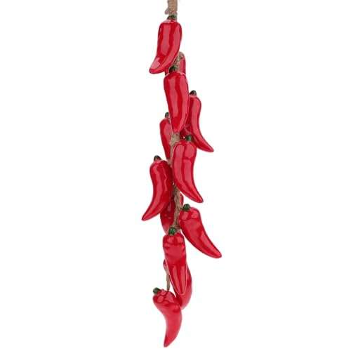 Ceramic Chili String Decoration - Faux Red Pepper Garland for Kitchen & Home Decor - Variation of THIS listing