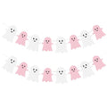Pink and White Ghost Banner Set for Halloween and Parties - 2 Pieces Garland
