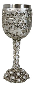 Silver Ossuary Skull Goblet - 8oz Graveyard of Lost Souls Wine Chalice
