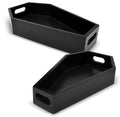 Halloween Coffin Serving Trays Set of 2 Black Wood Gothic Decor