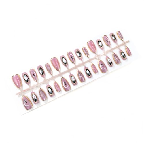 Halloween Ghost Frame Press On Nails - Medium Almond Fake Nails for Women - Ghost Design