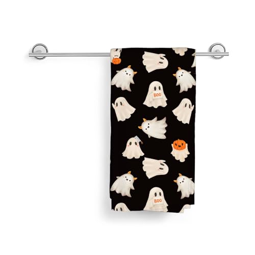 Halloween Kitchen Towels 16x24 Inch Black Ghost Pumpkin Fall Decor Set of 2