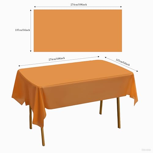 Halloween Plastic Tablecloths 54x108 Inch Disposable Rectangle Cover Set - Orange, Black, Purple, Green