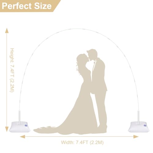 White Balloon Arch Kit 7.4ft Stand Frame with Base for Weddings & Parties