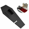 Halloween Coffin Bathtub Tray with Tablet and Wine Holder - Black Wooden Bath Caddy
