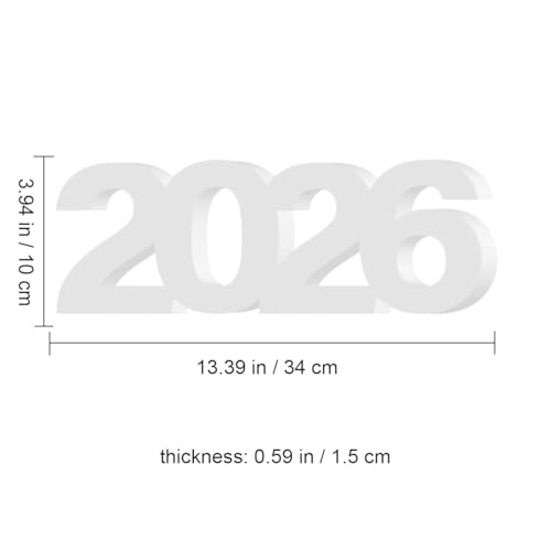 2026 Graduation Sign - White Number Decor for Party & Table Centerpiece