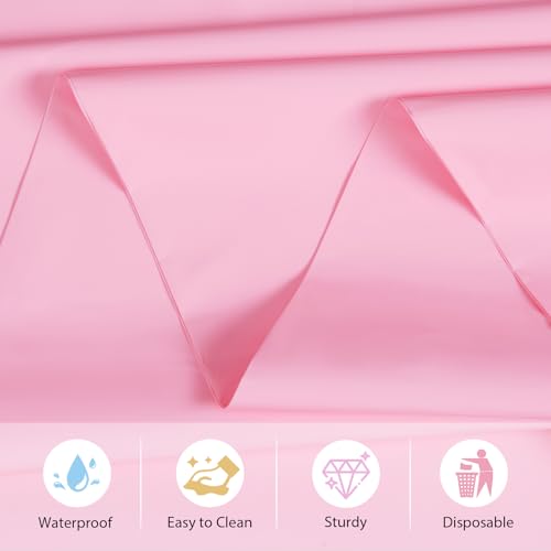 Pastel Plastic Tablecloths 6-Pack 54x108 Inch Waterproof Disposable Party Covers - 6 Colors