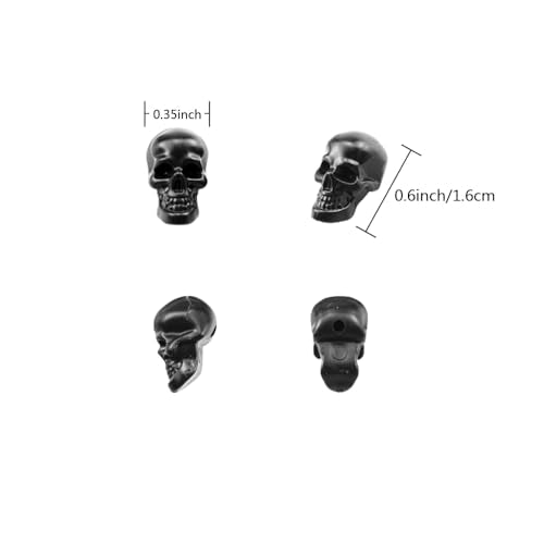 Mini Black Plastic Skull Decorations - 100 Count Halloween Skeleton Heads for Crafts & Party Decor