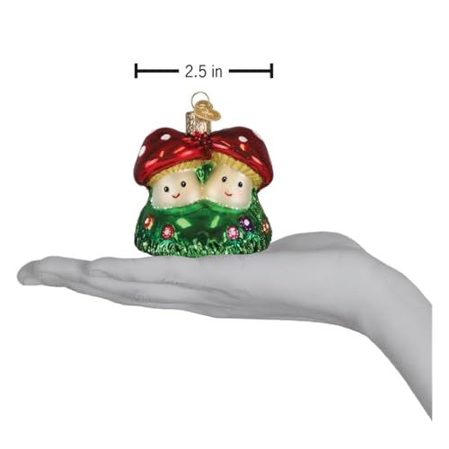 Happy Mushrooms Glass Ornament for Christmas Tree - Handcrafted Holiday Decoration
