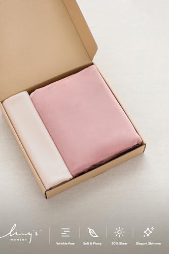 9ft x 10ft Dusty Rose Sheer Chiffon Table Cloth & Runner Set - Blush