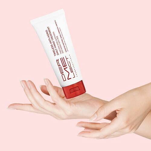 Dermelect Timeless Anti-Aging Daily Hand Treatment - Anti Aging Cream with Peptides Hyaluronic Acid Hydrating & Brightening Treatment for Dry Hands, Dark Spots, Over Washed Hands 4.0 oz