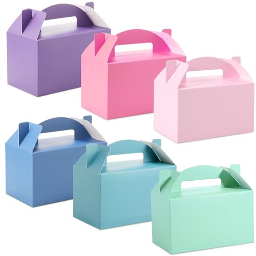 Multicolor Party Favor Treat Boxes - Gable Box Set with Solid/Morandi Colors, 36 Pack, 6x3.5x3.5 Inches