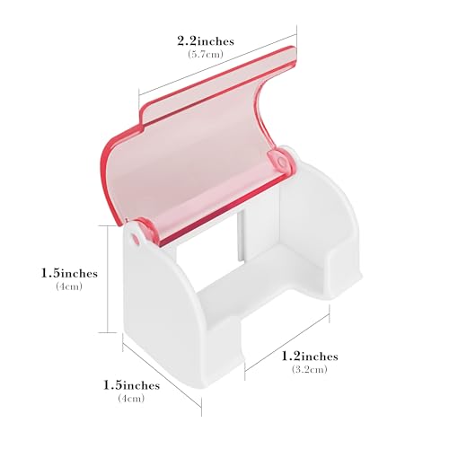 Self-Adhesive Razor Holder with Cover - Clear Pink Shower Wall Organizer - 2 Pack
