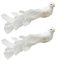White Glitter Birds Clip-On Christmas Tree Decorations Set of 2 - 8 Inches