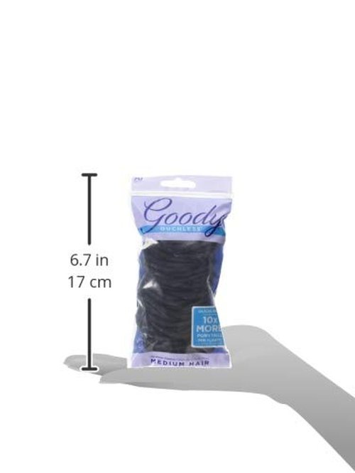 Goody Ouchless Hair Bands - No-Metal, Comfortable & Durable, Black | 70 Count