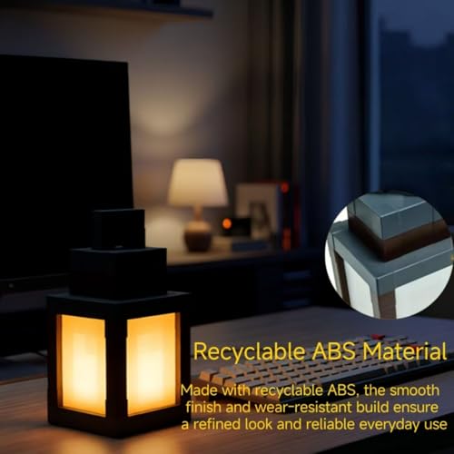 Pixel Lantern Night Light - 16-Color USB Rechargeable Wall Lamp with Remote, Bedside & Gaming Decor