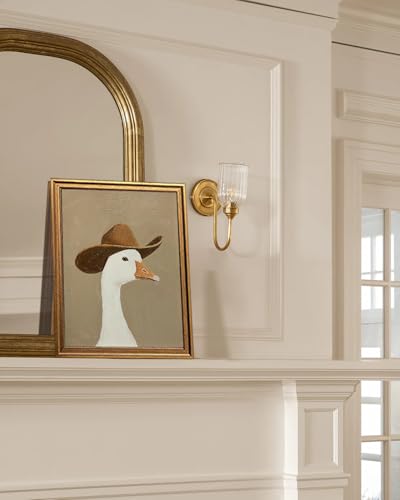 Western Cowboy Goose Wall Art - Framed Canvas Decor 12x16in - Gold Frame - Whimsical Nursery & Farmhouse Wall Decor - Variation of THIS listing