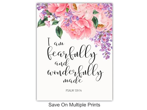 Christian Wall Art Set - Inspirational Bible Verse Quotes for Home & Office Decor - Unframed Prints